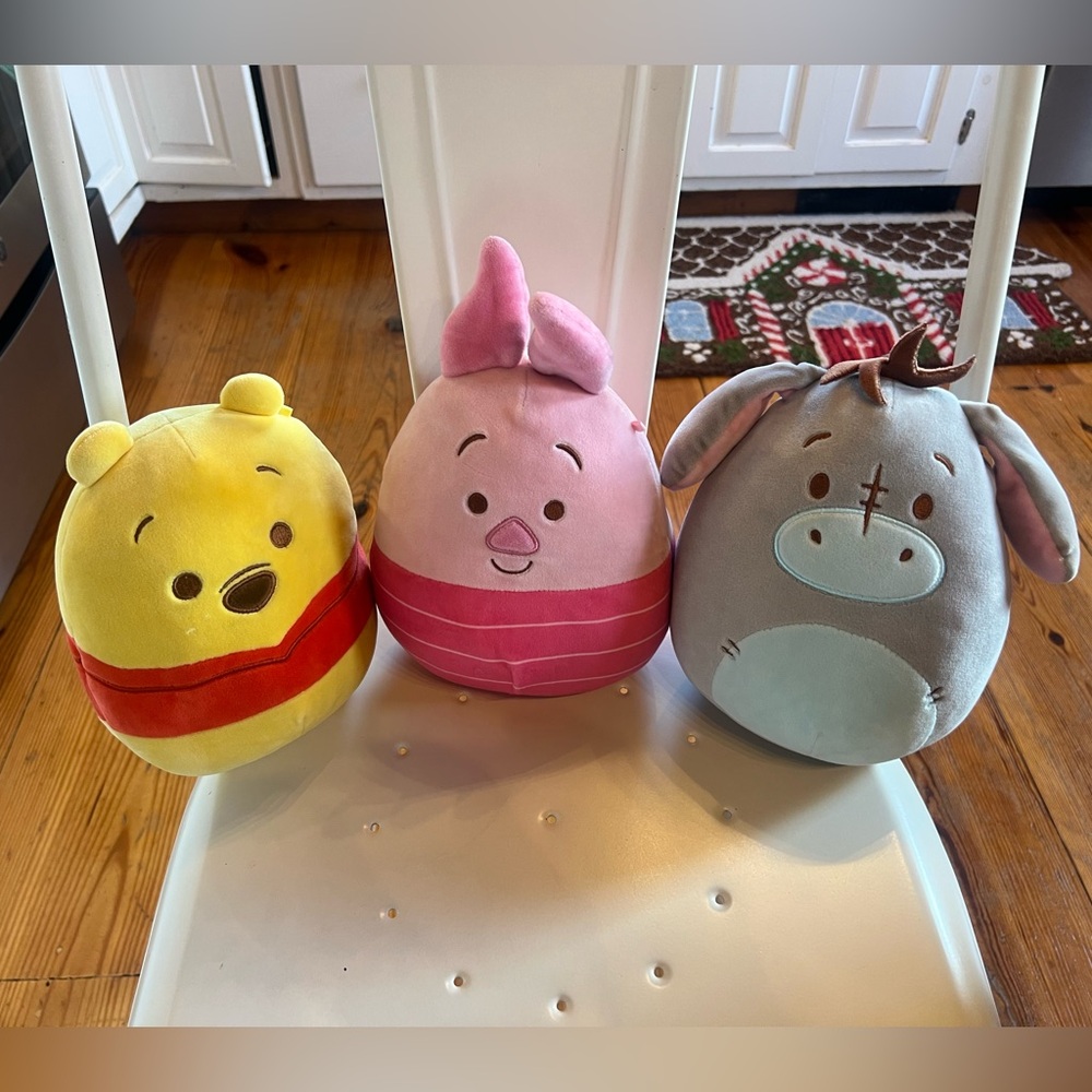 7” Disney Squishmallow Bundle of Pooh Piglet and Eeyore GUC
